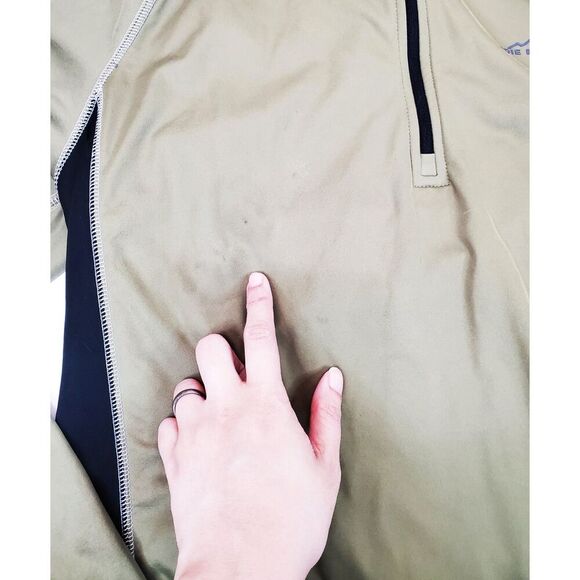 Eddie Bauer Men's Fleece Long Sleeves Mock Neck Sweater Quarter Zip Green M - Picture 6 of 8